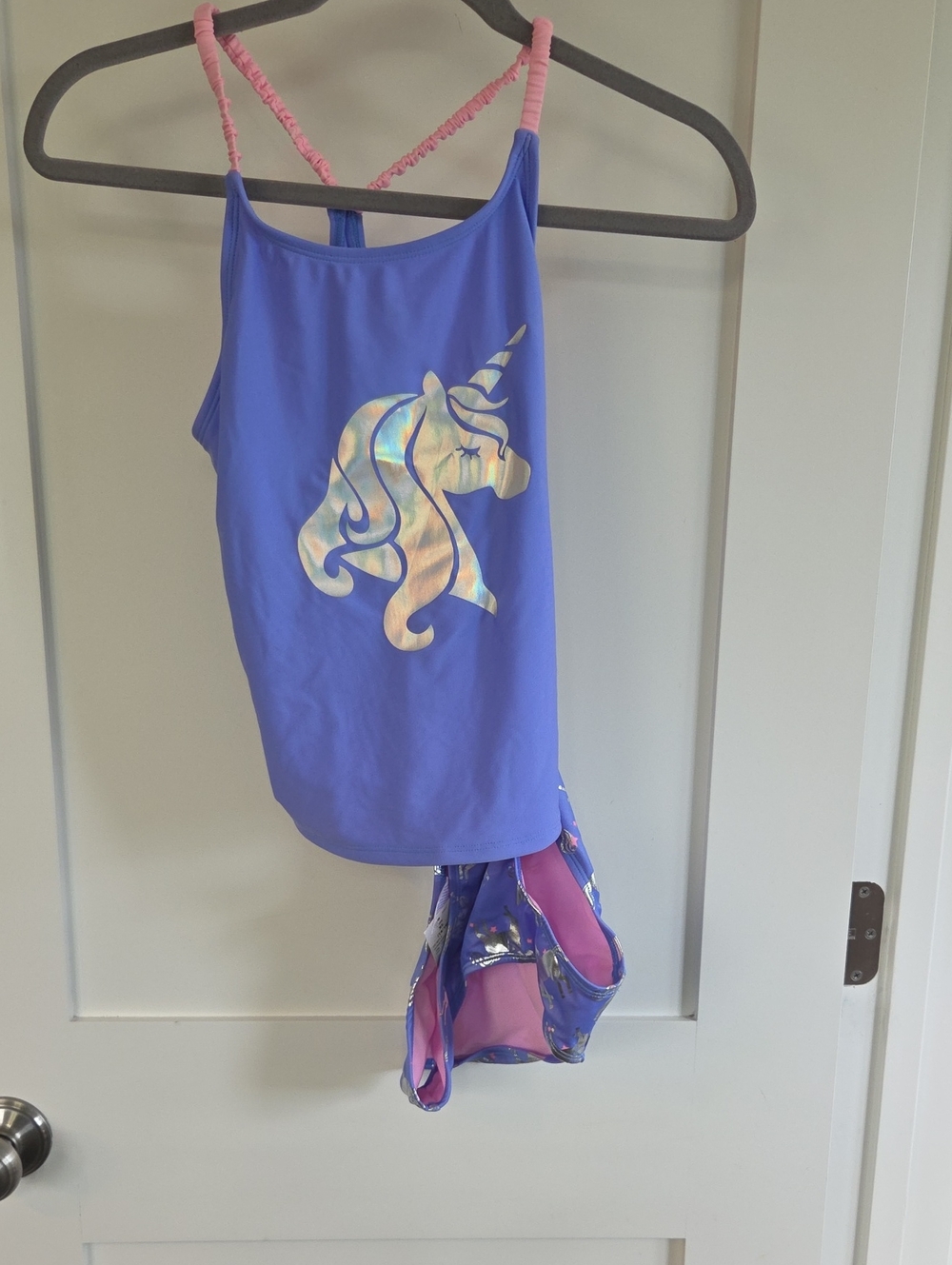 Magic Purple Kids Swim Camisole with Pink Straps